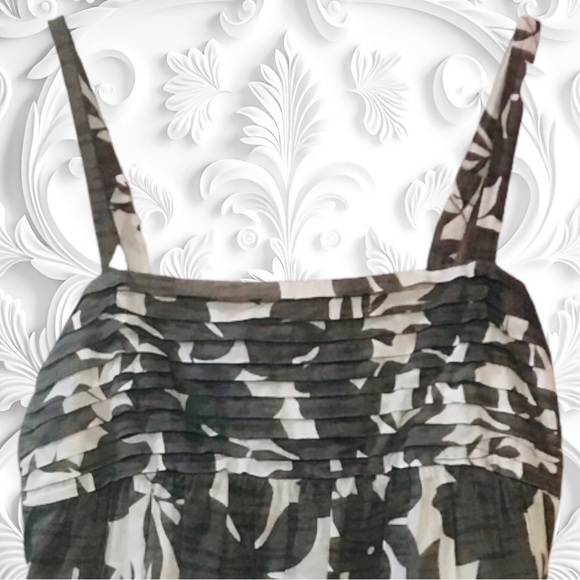 Cotton Mini Dress With Leaf Print Size Small - Picture 2 of 3